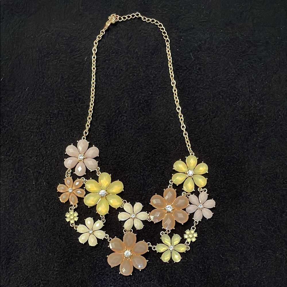 Floral Gold and Yellow Necklace